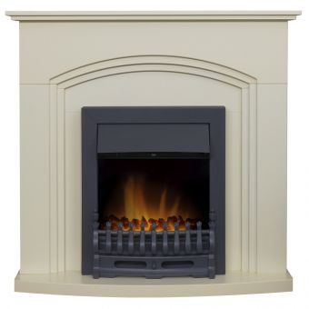 Adam Truro Fireplace in Cream with Blenheim Electric Fire in Black,  41 Inch