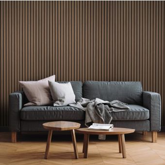 Fuse Acoustic Wooden Wall Panel in Smoked Oak, 2.4m x 0.6m
