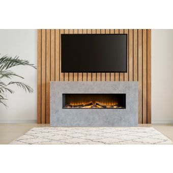Acantha Bloc Pre-Built Concrete Effect Fully Inset Media Wall Suite