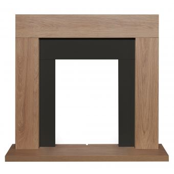 Adam Malmo Fireplace in Oak & Black, 39 Inch