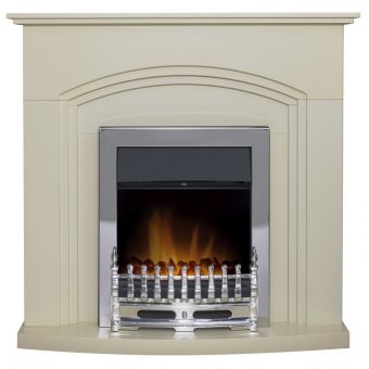Adam Truro Fireplace in Cream with Blenheim Electric Fire in Chrome,  41 Inch