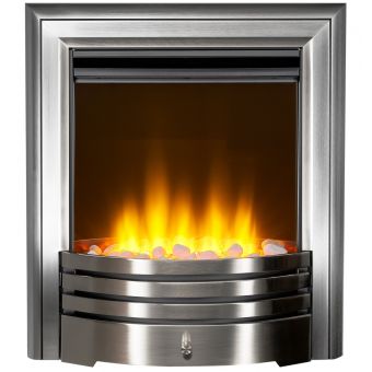 Acantha Amara Pebble Electric Fire in Brushed Steel with Remote Control