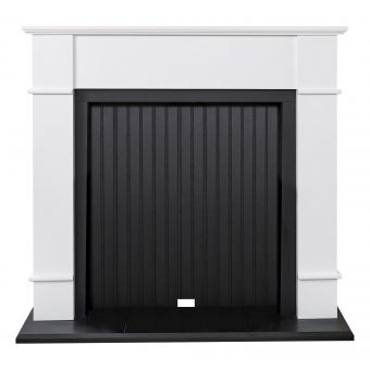 Adam Oxford Stove Fireplace in Pure White & Black, 48 Inch