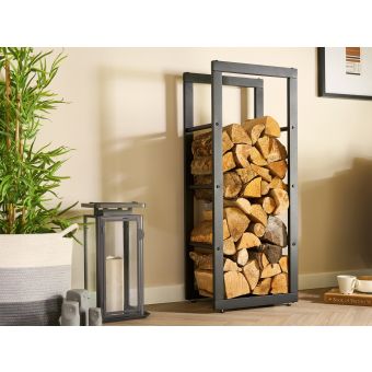 Adam Stanton Tall Firewood Log Holder in Black