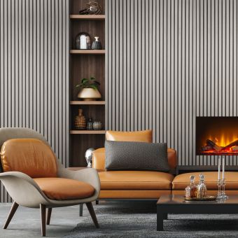 Fuse Acoustic Wooden Wall Panel in Grey Oak, 2.4m x 0.6m