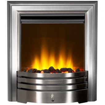 Acantha Amara Coal Electric Fire in Brushed Steel with Remote Control