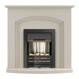Adam Truro Fireplace Suite in Cream with Helios Electric Fire in Black, 41 Inch
