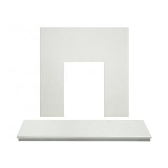 Adam White Marble Back Panel & Hearth, 48 Inch