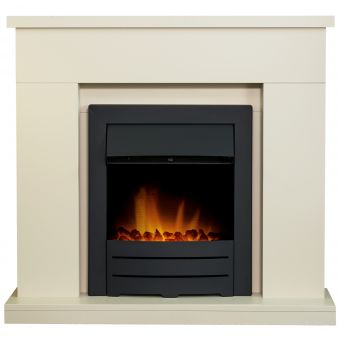 Adam Lomond Fireplace in Stone Effect with Colorado Electric Fire in Black, 39 Inch