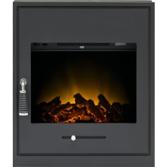 Adam Oslo Electric Inset Stove in Black with Remote Control